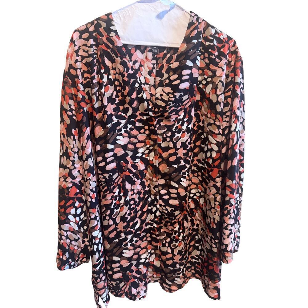 Investments Women’s Caroline Long Sleeve Lightweight Polyester Blouse Sz 2X